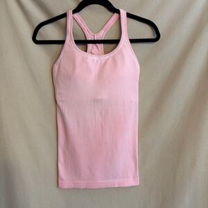 lululemon athletica Ribbed Pink Racerback Tank ebb to street tank